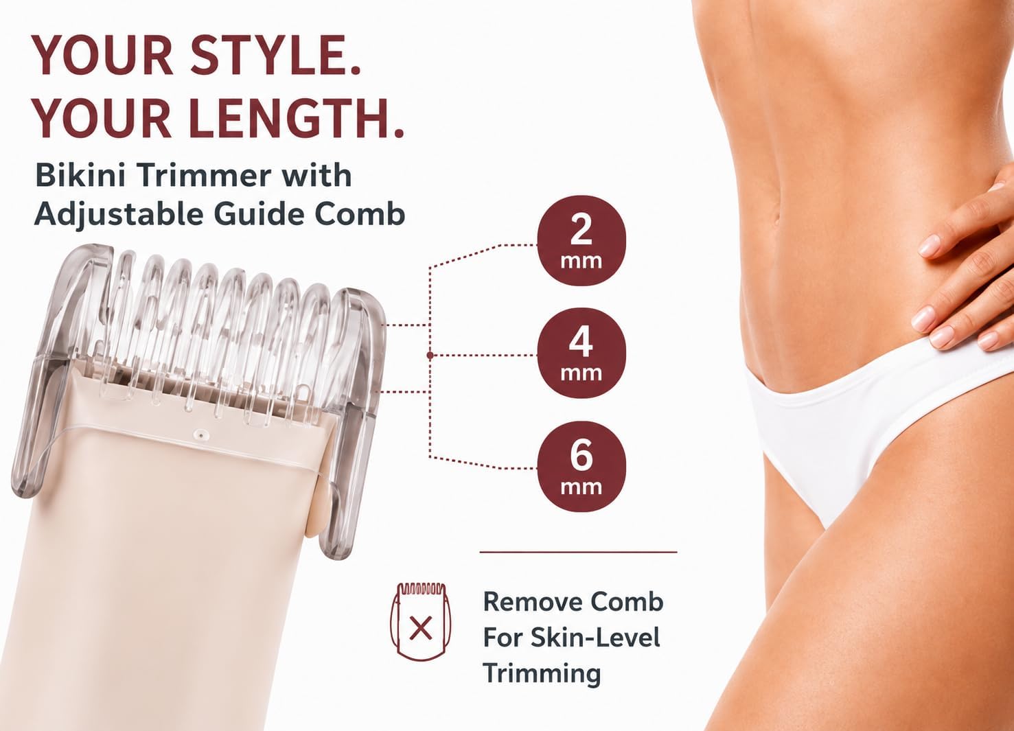 Remington Smooth & Silky Body & Bikini Kit. Cordless Bikini Trimmer and Shaver for Women. Waterproof for Grooming in the Shower. Beige - Image 3