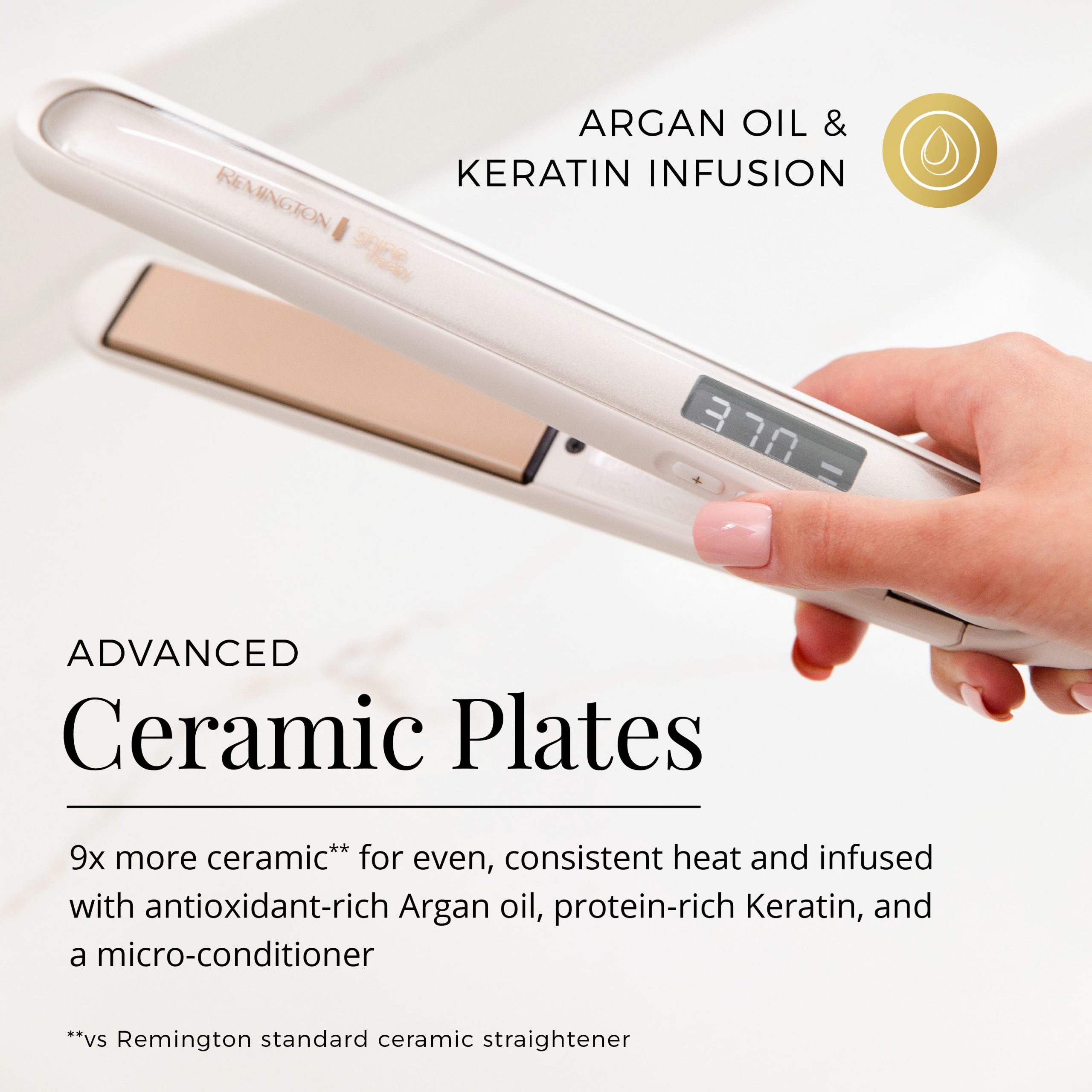 Shine Therapy™ 1 Argan Oil & Keratin Flat Iron - Image 2